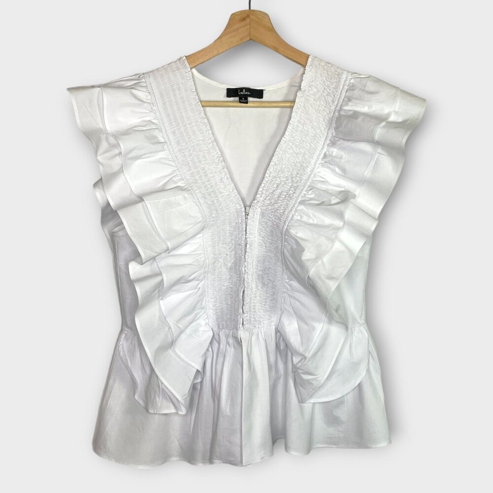 Lulu's White Elegant Blouse